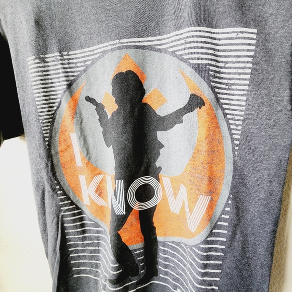 Star Wars Men’s T-Shirt Han Solo "I Know" Graphic Short Sleeve Gray Small S - Picture 4 of 6